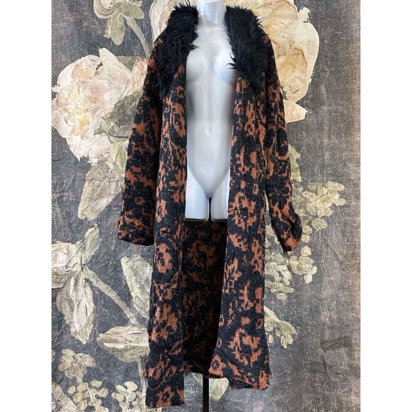 NWT Anthropologie Jacquard Cardigan Sweater in Navy/Marin size X-large - Picture 7 of 11